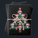 Skull Christmas Tree Pajama Cool Skeleton Santa Geschenkpapier Set<br><div class="desc">Skull Christmas Tree Pajama Cool Skelett Weihnachtsmannmütze Xmas</div>