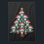 Skull Christmas Tree Pajama Cool Skeleton Santa Geschirrtuch<br><div class="desc">Skull Christmas Tree Pajama Cool Skelett Weihnachtsmannmütze Xmas</div>