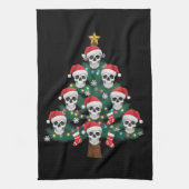 Skull Christmas Tree Pajama Cool Skeleton Santa Geschirrtuch (Vertikal)