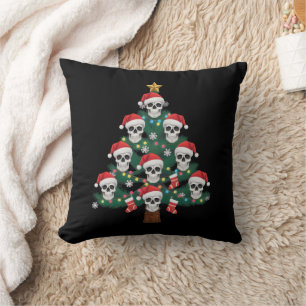 Skull Christmas Tree Pajama Cool Skeleton Santa Kissen