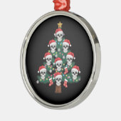 Skull Christmas Tree Pajama Cool Skeleton Santa Ornament Aus Metall (Links)