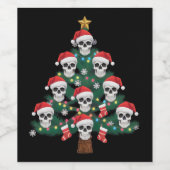 Skull Christmas Tree Pajama Cool Skeleton Santa Weinetikett (Einzelnes Label)