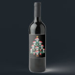 Skull Christmas Tree Pajama Cool Skeleton Santa Weinetikett<br><div class="desc">Skull Christmas Tree Pajama Cool Skelett Weihnachtsmannmütze Xmas</div>