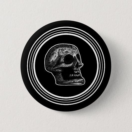 SKULL - Circle Black & White Button (Vorderseite)