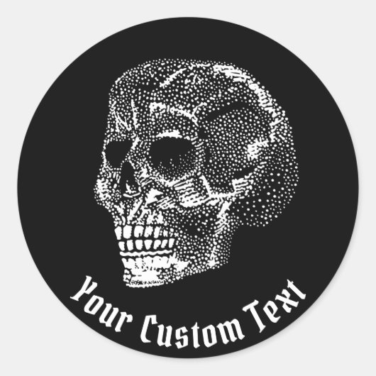 Skull Classic Round Sticker (Vorderseite)