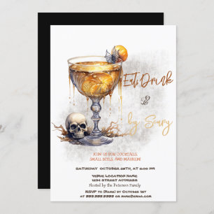 Skull Cocktail Beängstigende Kostüme & Cocktail Ha Einladung