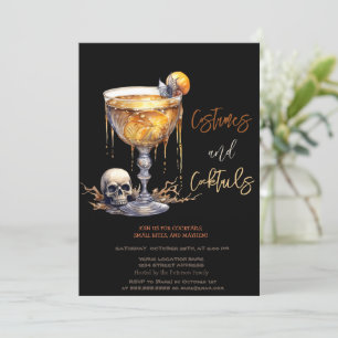 Skull Cocktail Kostüme & Cocktail Halloween Einladung