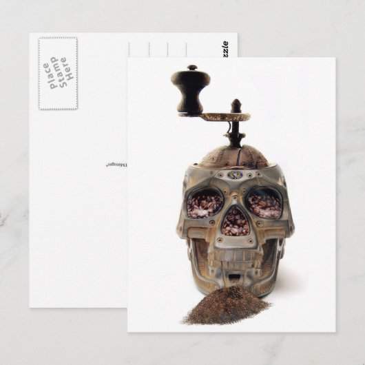 Skull Coffee Grinder Postkarte (Vorne/Hinten)