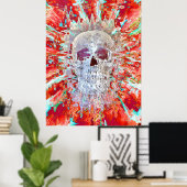 Skull Colorful Pop Art Psychedelic Surreal Artwork Poster (Heimbüro)