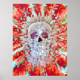 Skull Colorful Pop Art Psychedelic Surreal Artwork Poster