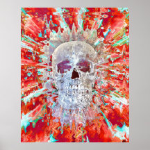 Skull Colorful Pop Art Psychedelic Surreal Artwork
