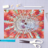 Skull Colorful Pop Art Surreal Psychedelic Artwork Seidenpapier (Handwerk)