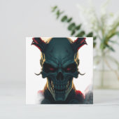 Skull Comic Style Illustration Fantasy Art Card (Stehend Vorderseite)
