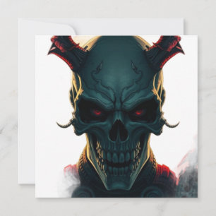 Skull Comic Style Illustration Fantasy Art Card