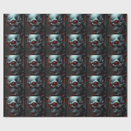 Skull Comic Style Illustration Fantasy Art Geschenkpapier (Flach)