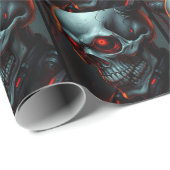 Skull Comic Style Illustration Fantasy Art Geschenkpapier (Rolleneckpunkt)