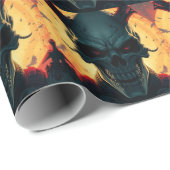 Skull Comic Style Illustration Fantasy Art Geschenkpapier (Rolleneckpunkt)