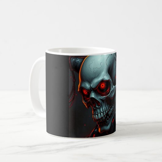 Skull Comic Style Illustration Fantasy Art Kaffeetasse (Vorderseite Links)