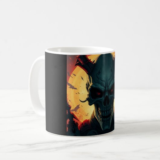 Skull Comic Style Illustration Fantasy Art Kaffeetasse (Vorderseite Links)