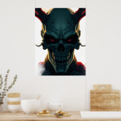 Skull Comic Style Illustration Fantasy Art Poster (Küche)