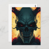 Skull Comic Style Illustration Fantasy Art Postkarte (Vorne/Hinten)