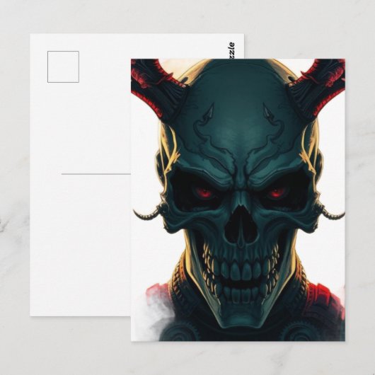 Skull Comic Style Illustration Fantasy Art Postkarte (Vorne/Hinten)