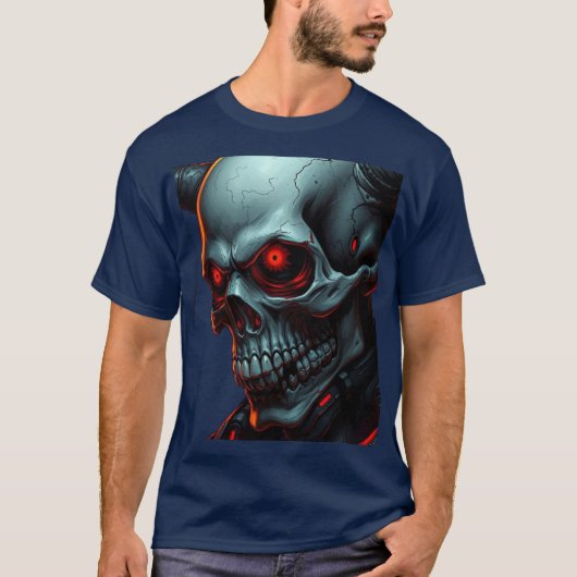 Skull-Comics-Stil-Illustration Fantasy-Kunst T-Shirt (Vorderseite)