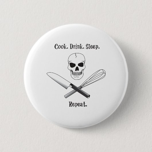 Skull Cook Sprichwort Button (Vorderseite)