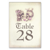 Skull Couple Day of Dead Wedding Tischnummern (Rückseite)