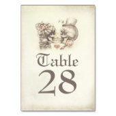 Skull Couple Day of Dead Wedding Tischnummern (Rückseite)