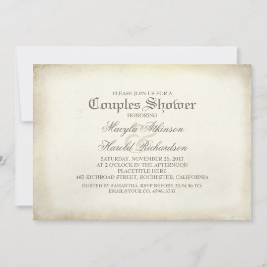 Skull Couple Day of the Dead Couples Dusche Einladung (Rückseite)