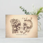 Skull Couple Day of the Dead Probe Dinner Einladung (Stehend Vorderseite)