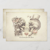 Skull Couple Day of the Dead Probe Dinner Einladung (Vorne/Hinten)
