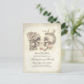 Skull Couple Day of the Dead Save the Date Ankündigungspostkarte (Stehend Vorderseite)