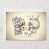 Skull Couple Day of the Dead Wedding Einladungen (Vorderseite)