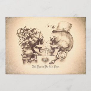 Skull Couple Day of the Dead Wedding Einladungen
