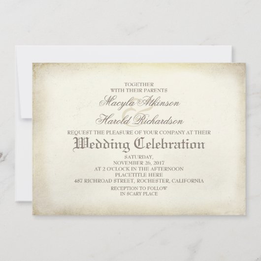 Skull Couple Day of the Dead Wedding Einladungen (Rückseite)