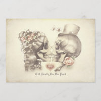 Skull Couple Day of the Dead Wedding Einladungen