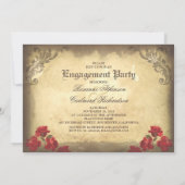 Skull Couple Day The Dead Engagement Party Einladung (Rückseite)