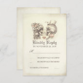 Skull Couple Day Wedding RSVP Cards (Vorne/Hinten)