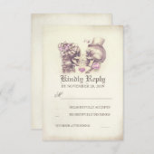 Skull Couple Day Wedding RSVP Cards (Vorne/Hinten)
