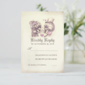 Skull Couple Day Wedding RSVP Cards Karte (Stehend Vorderseite)
