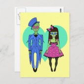 Skull Couple Postkarte (Vorne/Hinten)