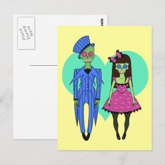 Skull Couple Postkarte (Vorne/Hinten)