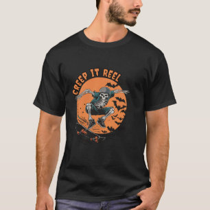 Skull Creep it Real Spooky Typ Skateboard Zucker H T-Shirt