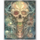 Skull Creepy Surreal Horror Art Aufkleber (Vorderseite)
