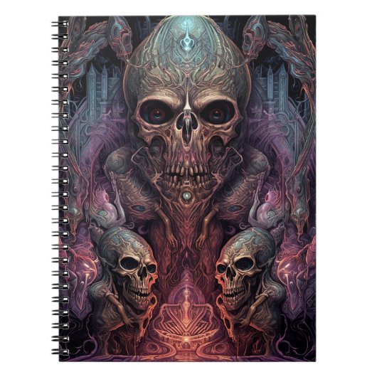 Skull Creepy Surreal Horror Art Notizblock (Vorderseite)