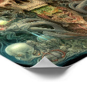 Skull Creepy Surreal Horror Art Poster (Ecke)