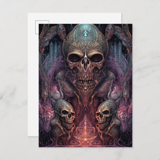 Skull Creepy Surreal Horror Art Postkarte (Vorne/Hinten)