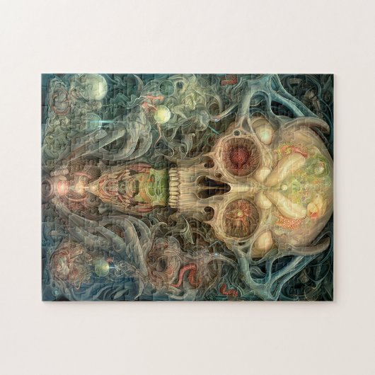 Skull Creepy Surreal Horror Art Puzzle (Horizontal)